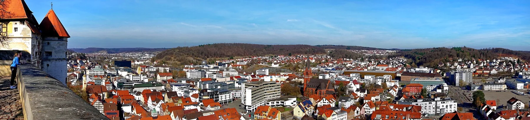 Blick vom Schloss Hellenstein über Heidenheim an der Brenz